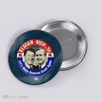 Reagan Bush 1980 Let's Make America Great Again Button thumb 0