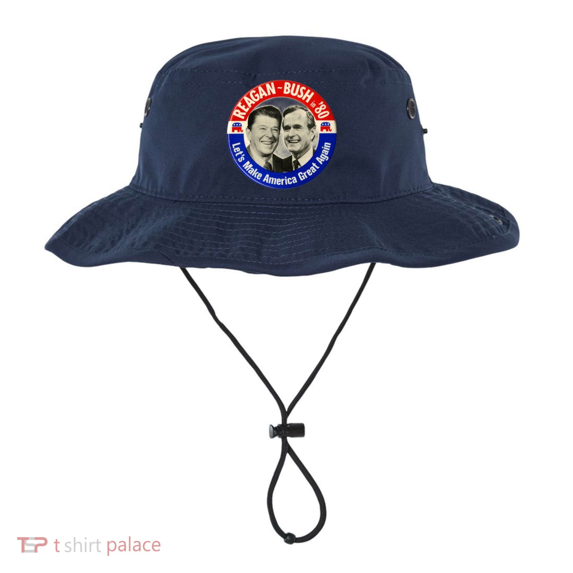 Reagan Bush 1980 Let's Make America Great Again Bucket Hat