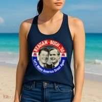 Reagan Bush 1980 Let's Make America Great Again Women's Tank Top thumb 2
