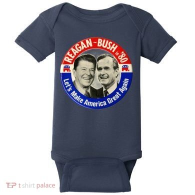 Reagan Bush 1980 Let's Make America Great Again Baby Bodysuit