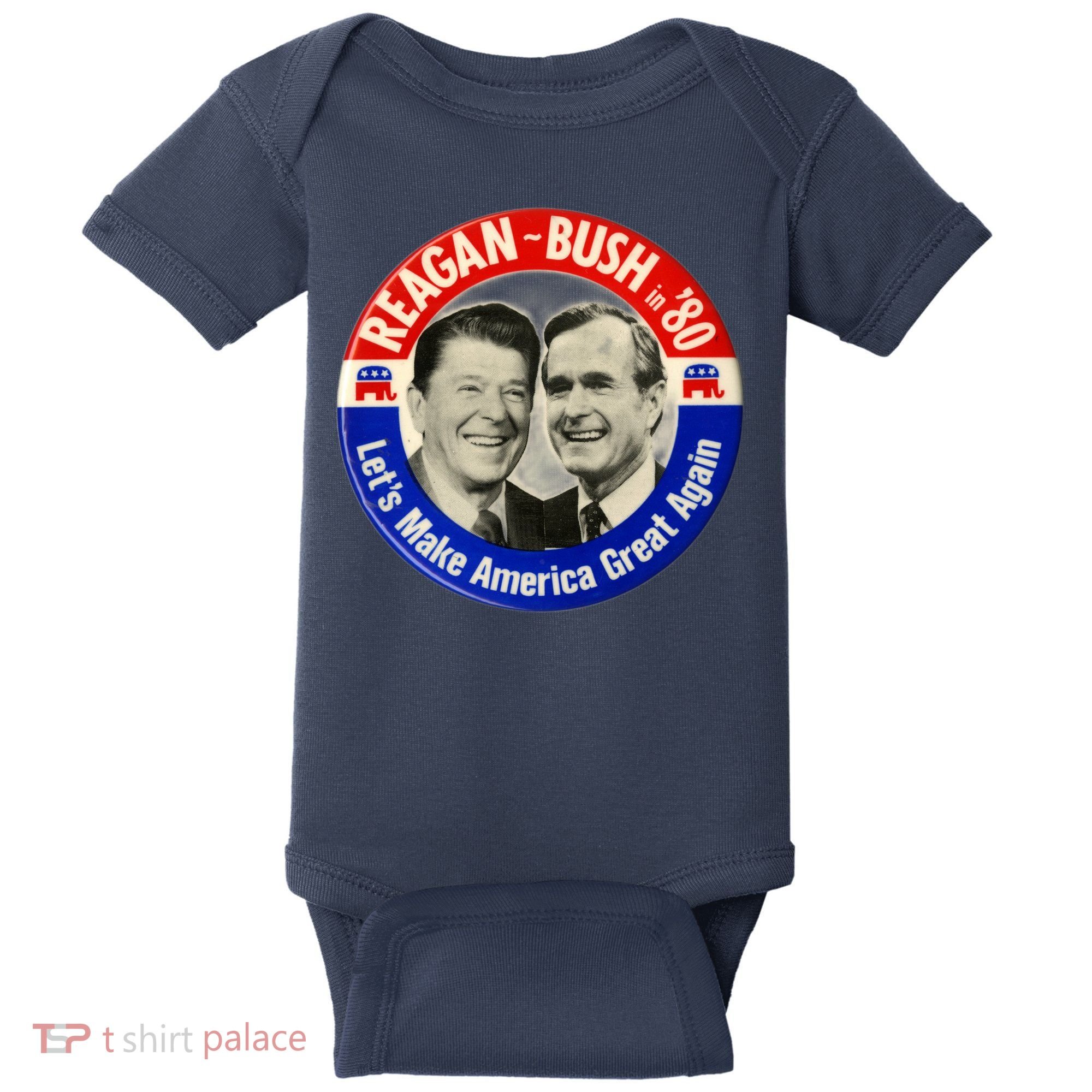 Reagan Bush 1980 Let's Make America Great Again Baby Bodysuit