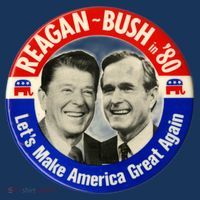 Reagan Bush 1980 Let's Make America Great Again Hat thumb 2