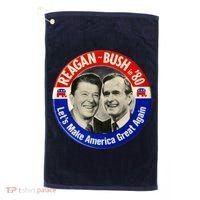 Reagan Bush 1980 Let's Make America Great Again Golf Towel thumb 0
