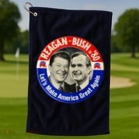 Reagan Bush 1980 Let's Make America Great Again Golf Towel thumb 1