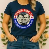 Reagan Bush 1980 Let's Make America Great Again Women's T-Shirt thumb 2