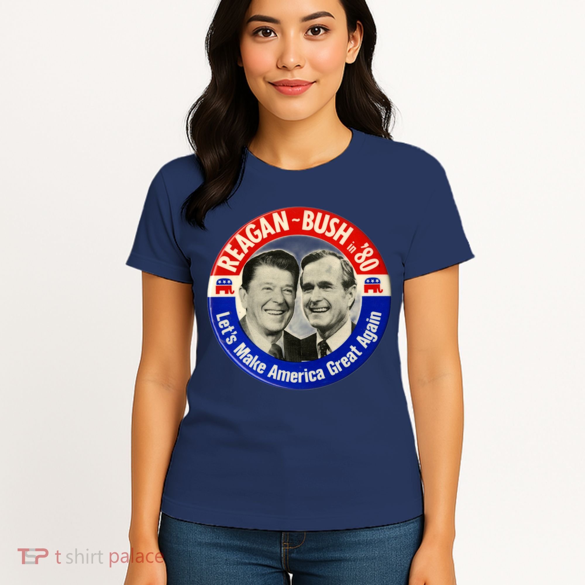 Reagan Bush 1980 Let's Make America Great Again Women's T-Shirt