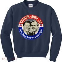Reagan Bush 1980 Let's Make America Great Again Kids Sweatshirt thumb 0