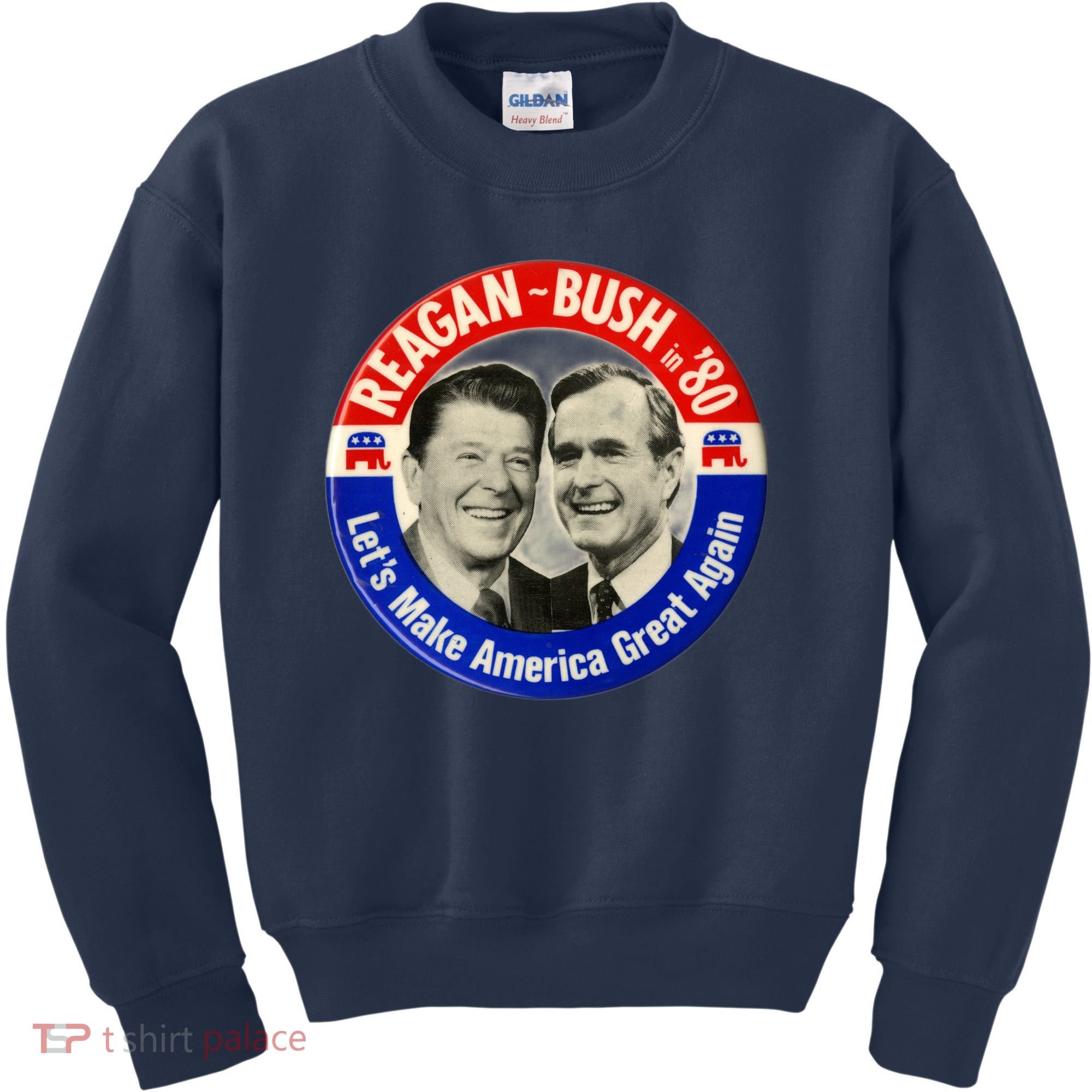 Reagan Bush 1980 Let's Make America Great Again Kids Sweatshirt