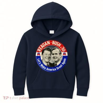 Reagan Bush 1980 Let's Make America Great Again Kids Hoodie
