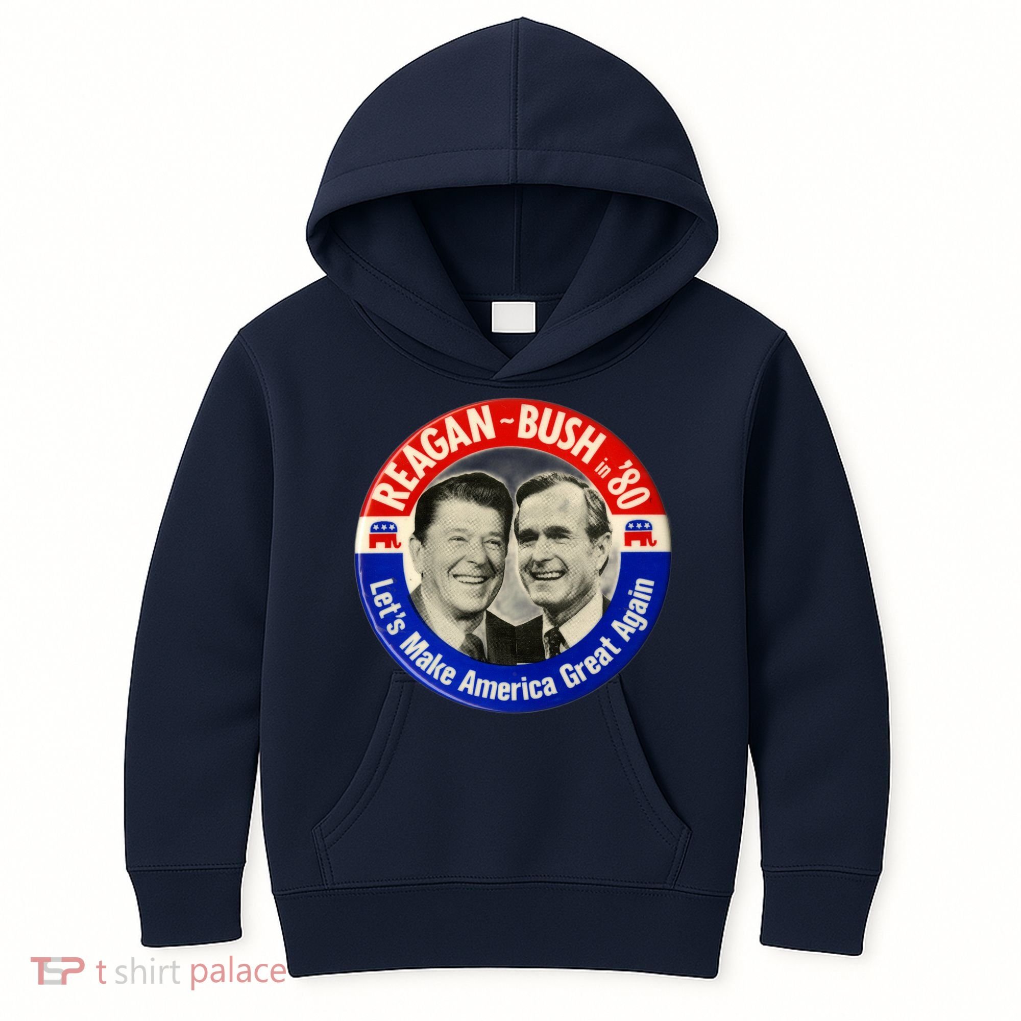 Reagan Bush 1980 Let's Make America Great Again Kids Hoodie