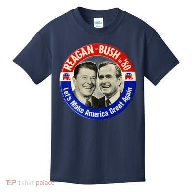 Reagan Bush 1980 Let's Make America Great Again Kids T-Shirt