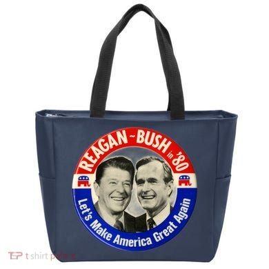Reagan Bush 1980 Let's Make America Great Again Tote Bag