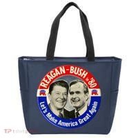 Reagan Bush 1980 Let's Make America Great Again Tote Bag thumb 0