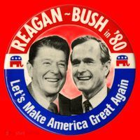 Reagan Bush 1980 Let's Make America Great Again Santa Hat thumb 1