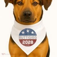 Retro Buddigieg 2028 Pete Buttigieg For President 2028 USA-Made Doggie Bandana thumb 1