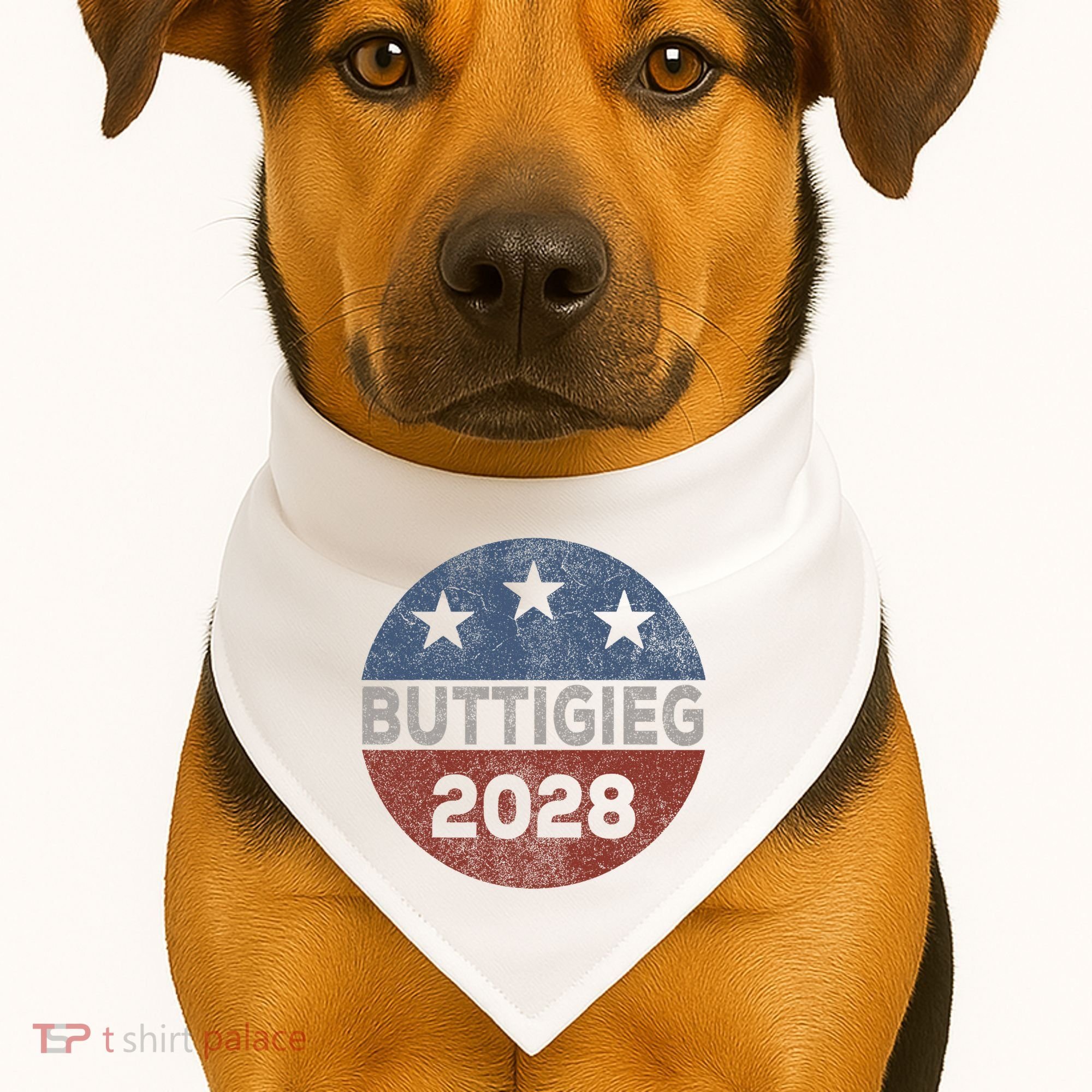 Retro Buddigieg 2028 Pete Buttigieg For President 2028 USA-Made Doggie Bandana
