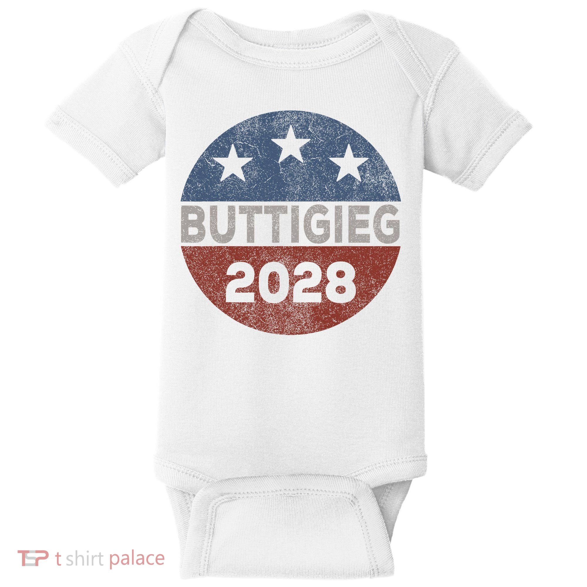 Retro Buddigieg 2028 Pete Buttigieg For President 2028 Baby Bodysuit