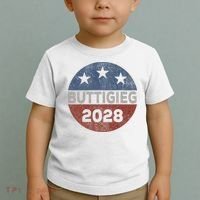 Retro Buddigieg 2028 Pete Buttigieg For President 2028 Toddler T-Shirt thumb 2