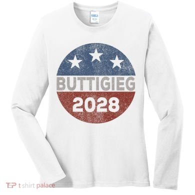 Retro Buddigieg 2028 Pete Buttigieg For President 2028 Women's Long Sleeve Shirt