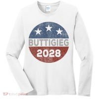 Retro Buddigieg 2028 Pete Buttigieg For President 2028 Women's Long Sleeve Shirt thumb 0