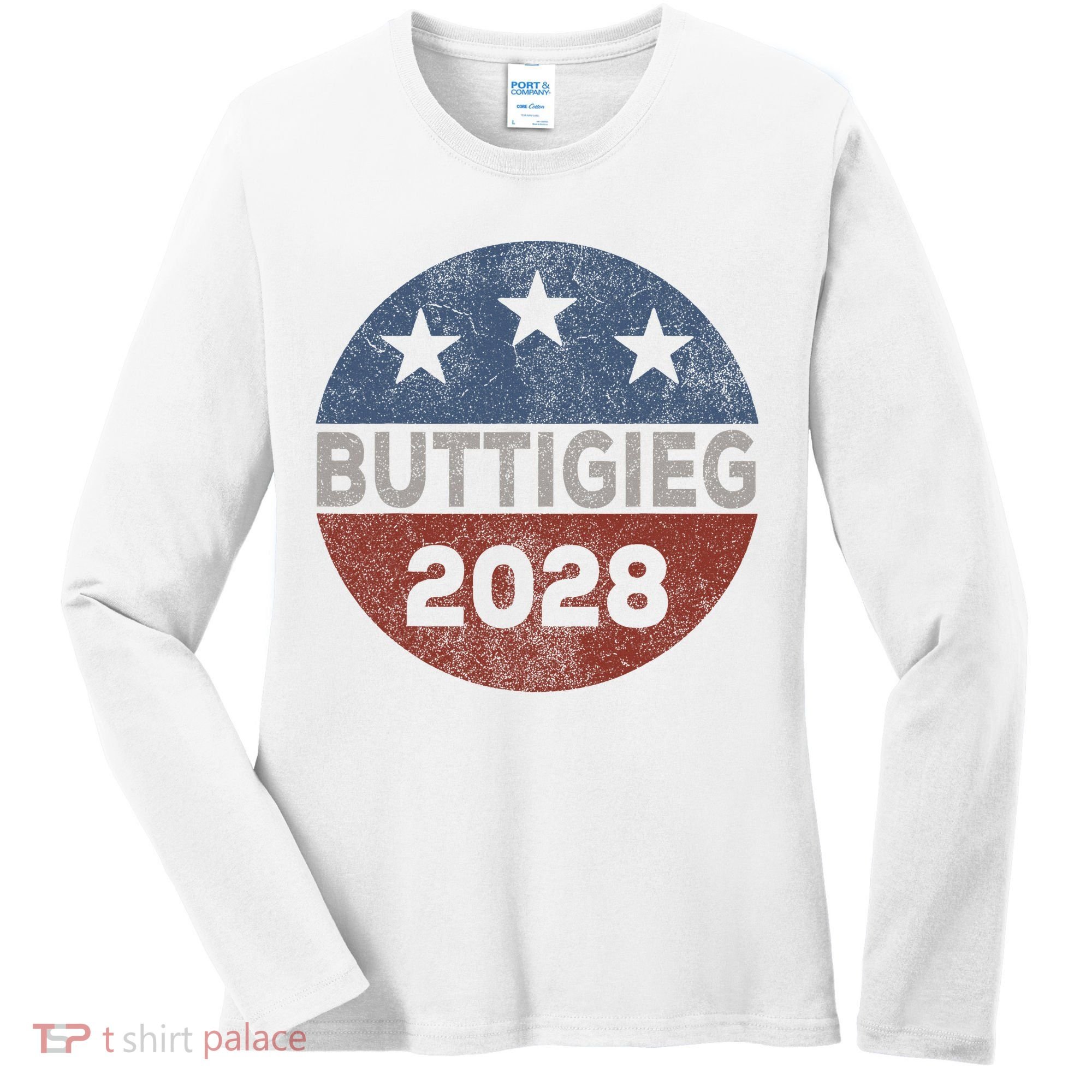 Retro Buddigieg 2028 Pete Buttigieg For President 2028 Women's Long Sleeve Shirt