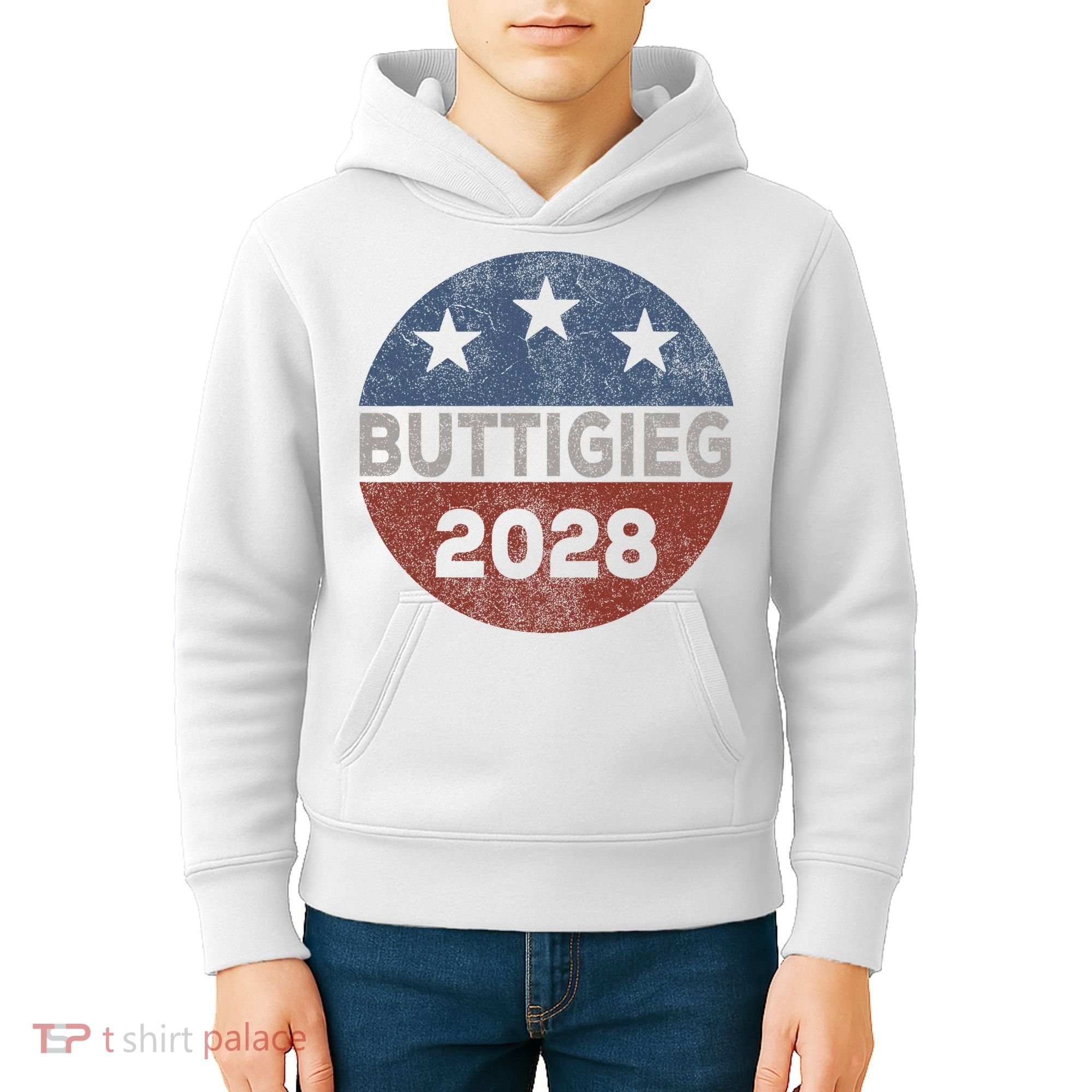 Retro Buddigieg 2028 Pete Buttigieg For President 2028 Kids Hoodie