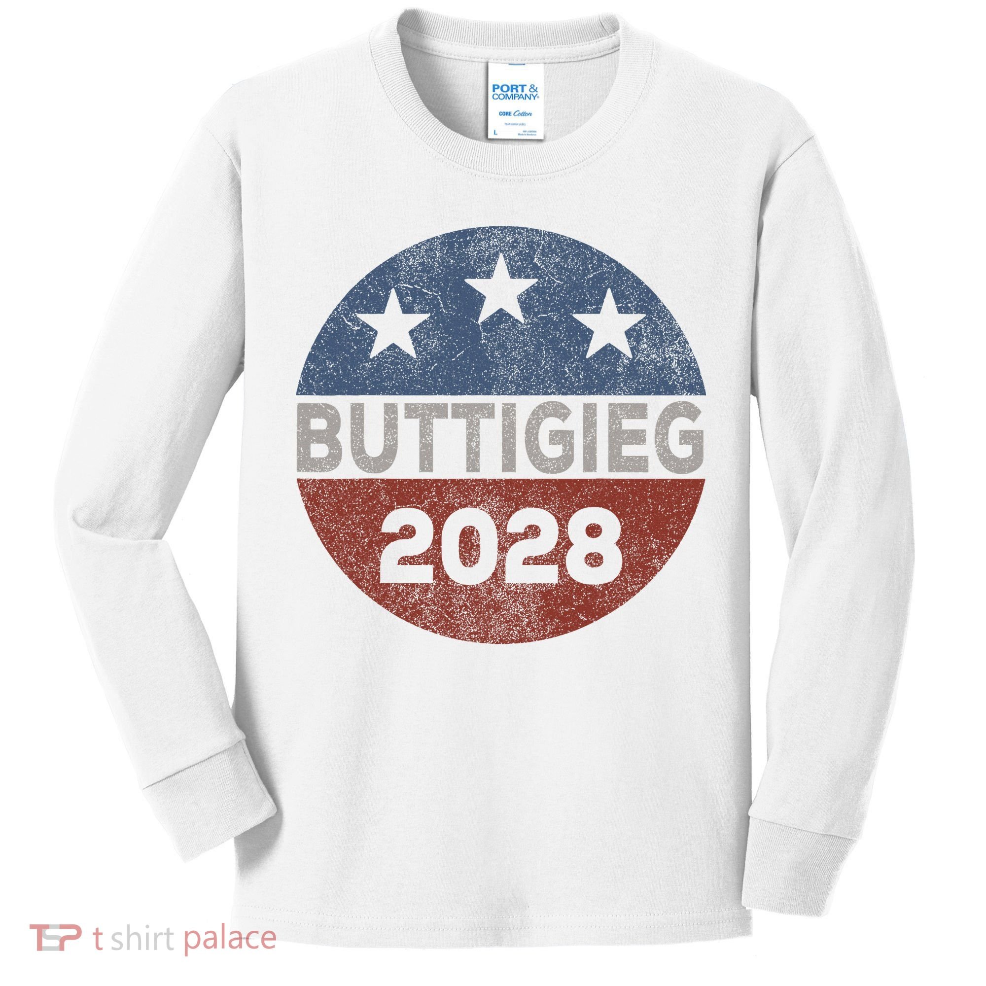 Retro Buddigieg 2028 Pete Buttigieg For President 2028 Kids Long Sleeve Shirt