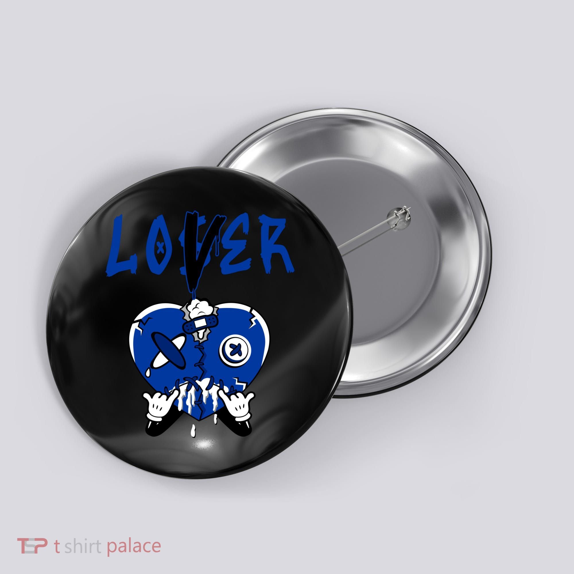 Racer Blue 5s Tee To Match Loser Lover Heart 5 Racer Blue Button