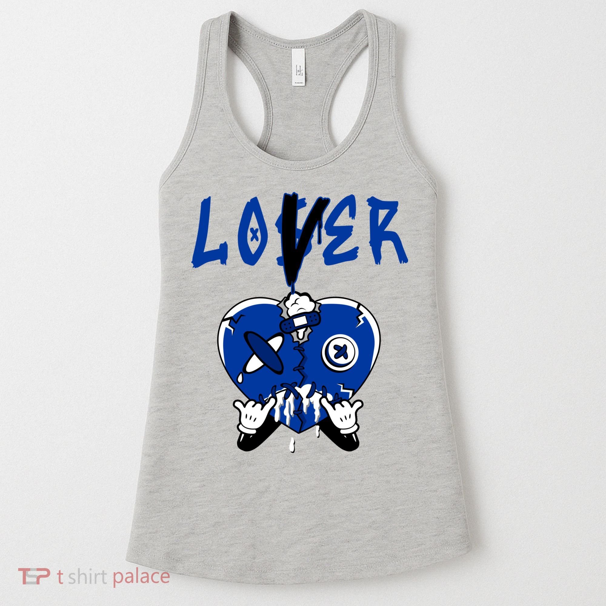 Racer Blue 5s Tee To Match Loser Lover Heart 5 Racer Blue Women's Tank Top