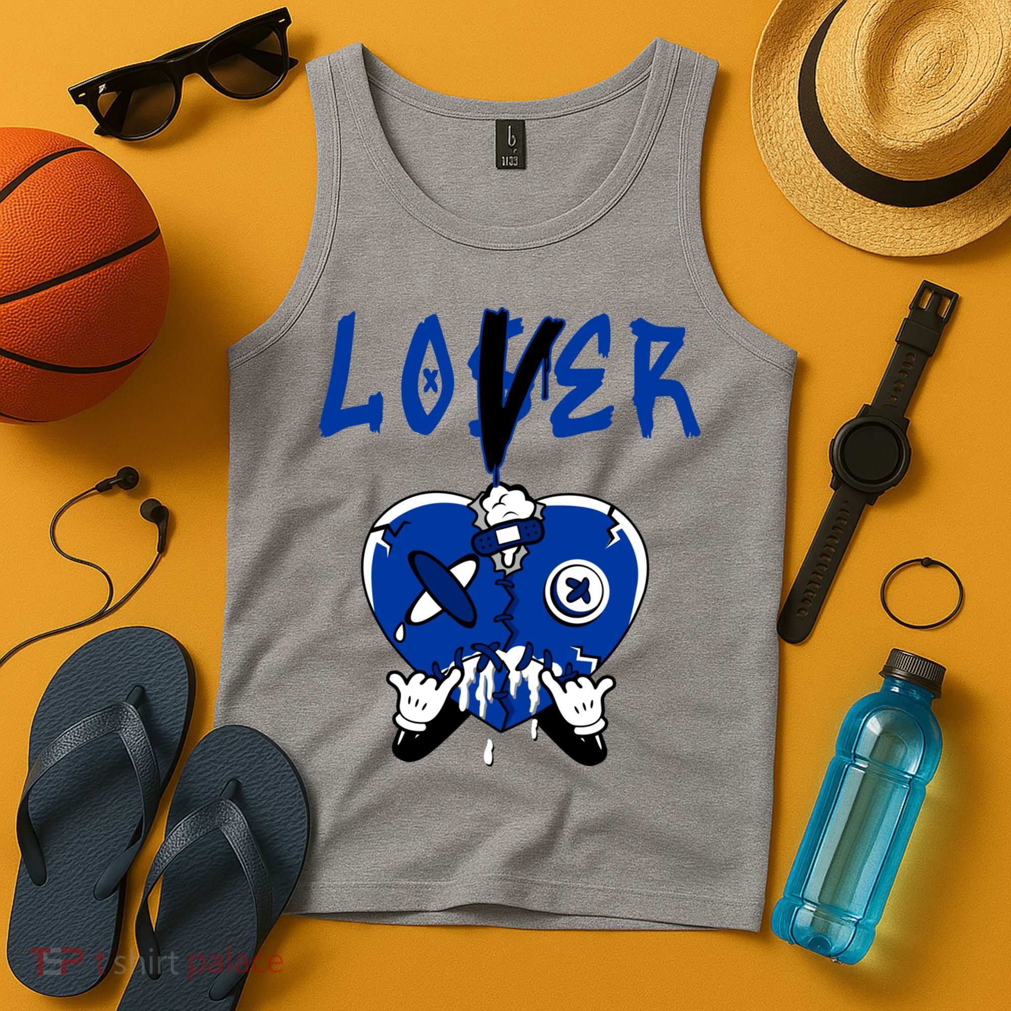 Racer Blue 5s Tee To Match Loser Lover Heart 5 Racer Blue Tank Top