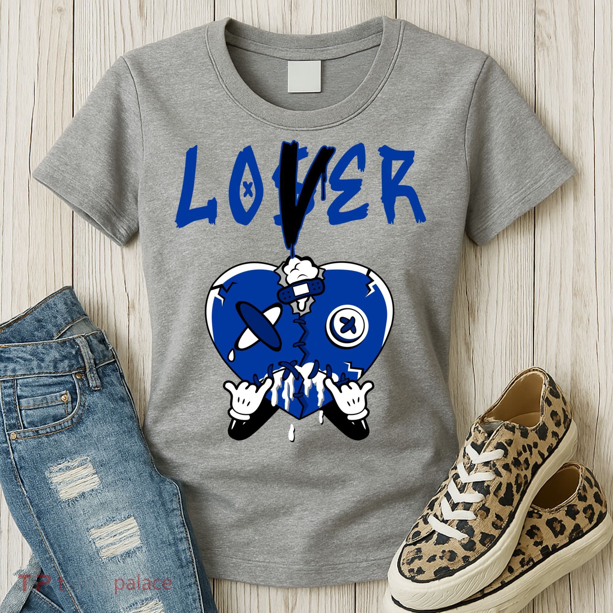 Racer Blue 5s Tee To Match Loser Lover Heart 5 Racer Blue Women's T-Shirt