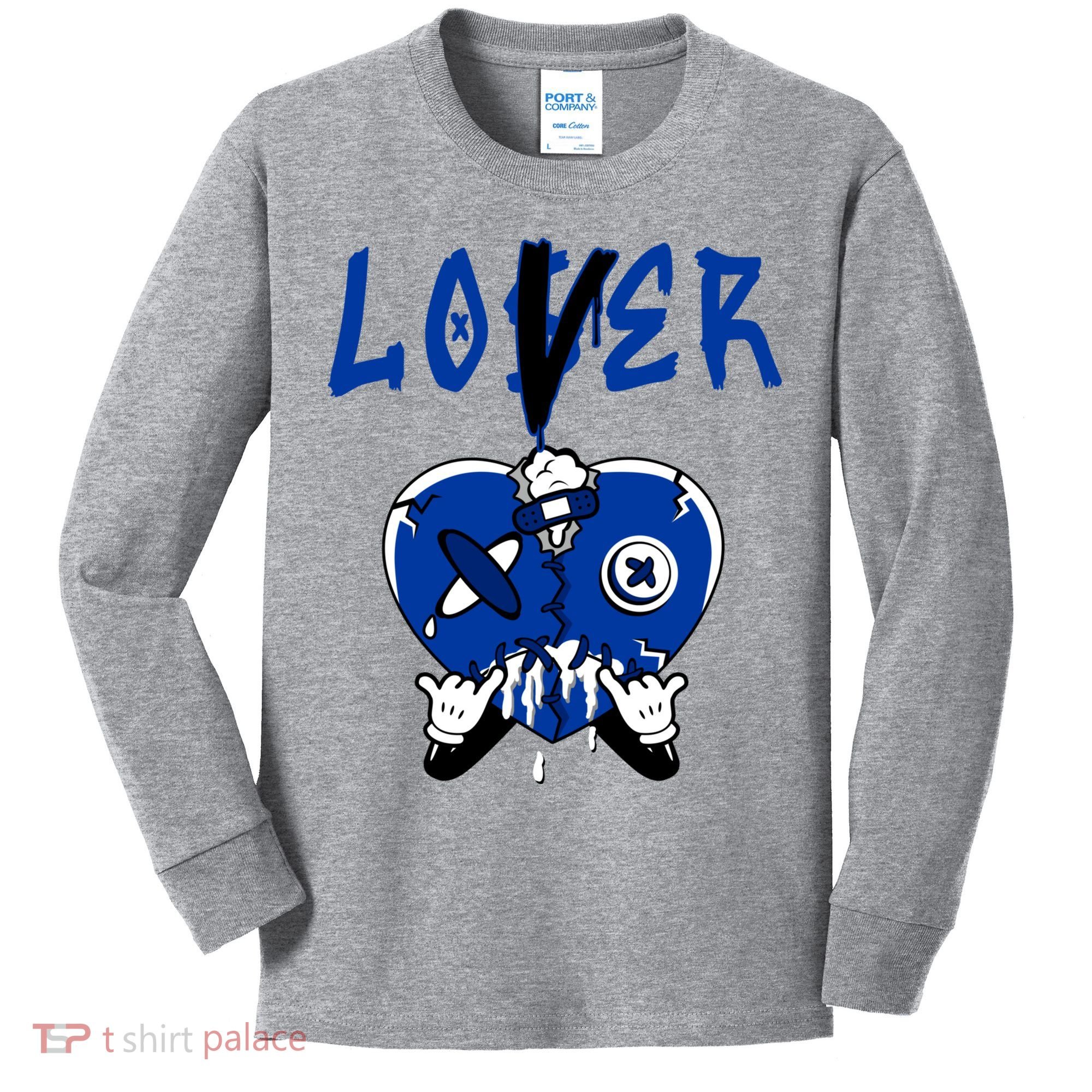 Racer Blue 5s Tee To Match Loser Lover Heart 5 Racer Blue Kids Long Sleeve Shirt