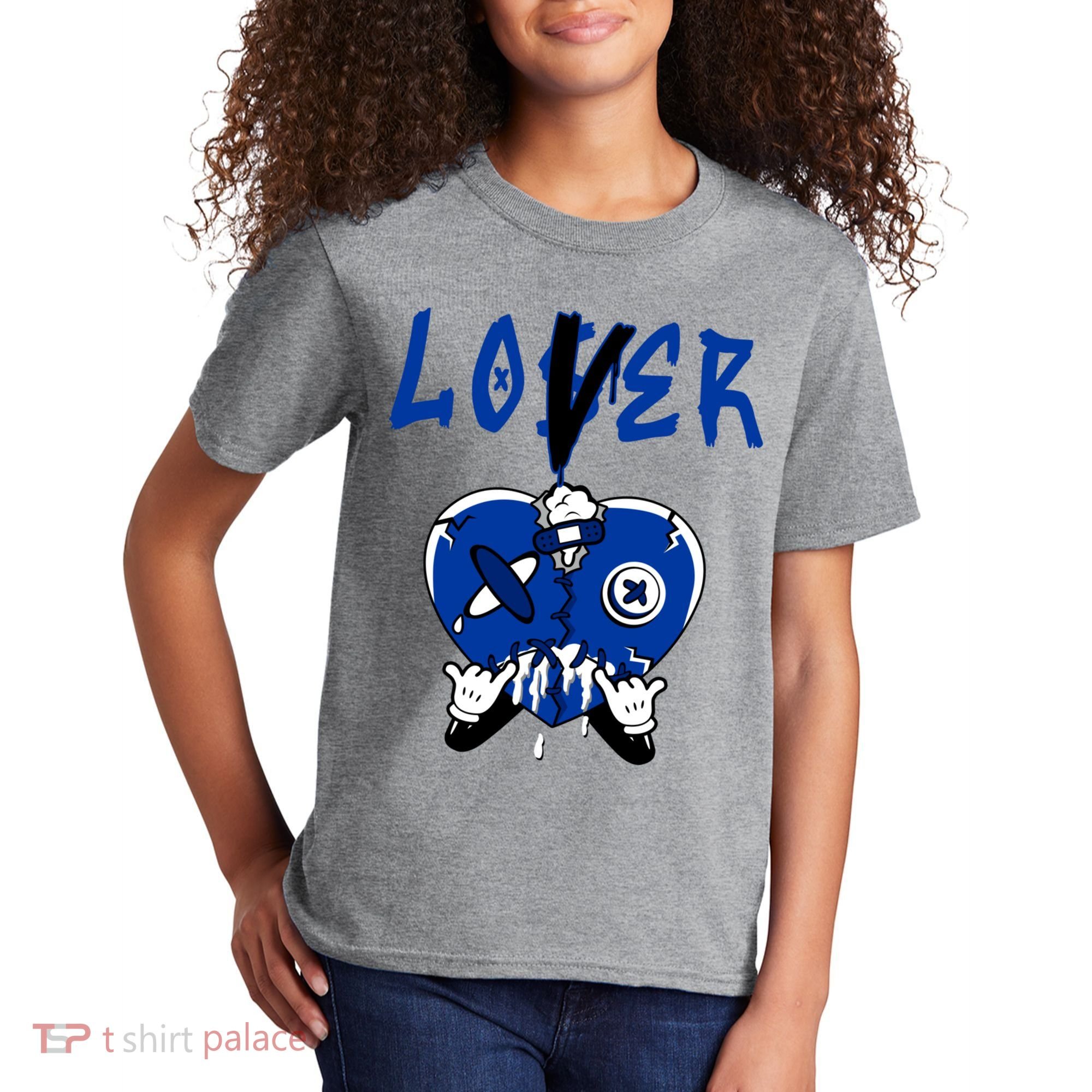 Racer Blue 5s Tee To Match Loser Lover Heart 5 Racer Blue Kids T-Shirt