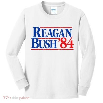 Reagan Bush 84 Vintage Republican Kids Long Sleeve Shirt