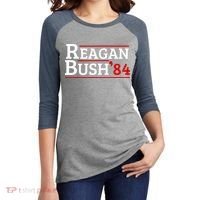 Reagan Bush 84 Women's Tri-Blend 3/4-Sleeve Raglan Shirt thumb 2