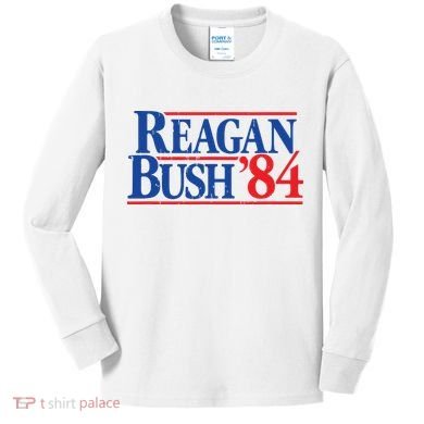 Reagan Bush 84 Vintage Republican Kids Long Sleeve Shirt