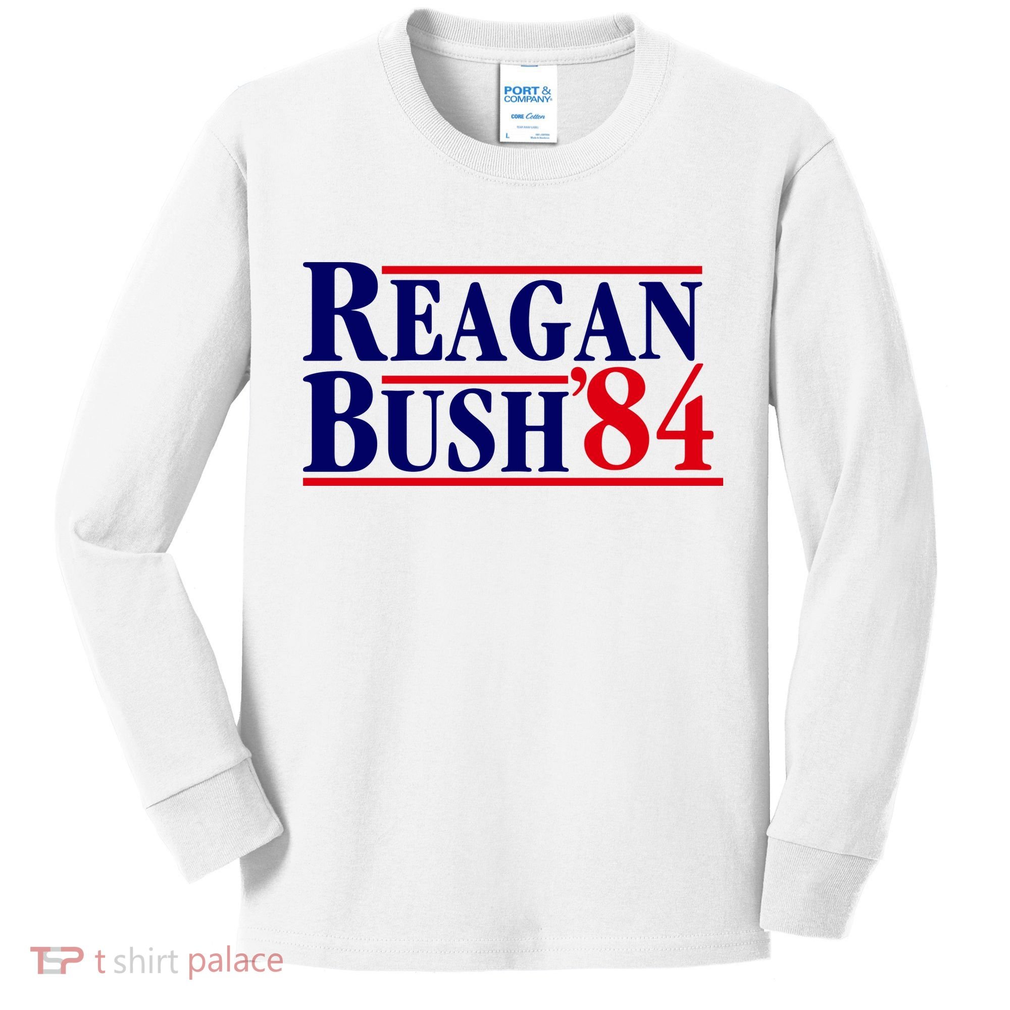 Reagan Bush 84 Shirt Presidential Campaign Kids Long Sleeve Shirt