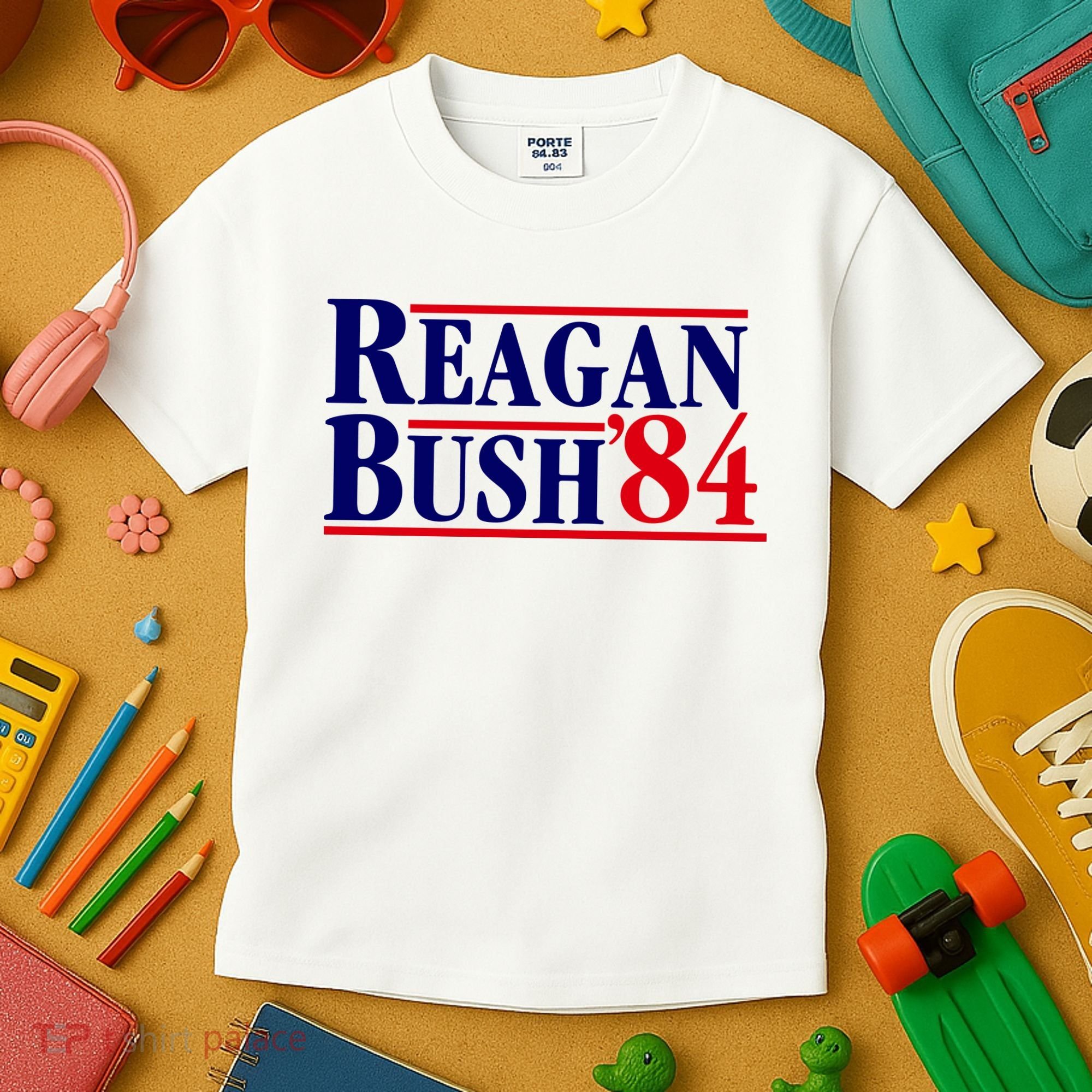 Reagan Bush 84 Shirt Presidential Campaign Kids T-Shirt