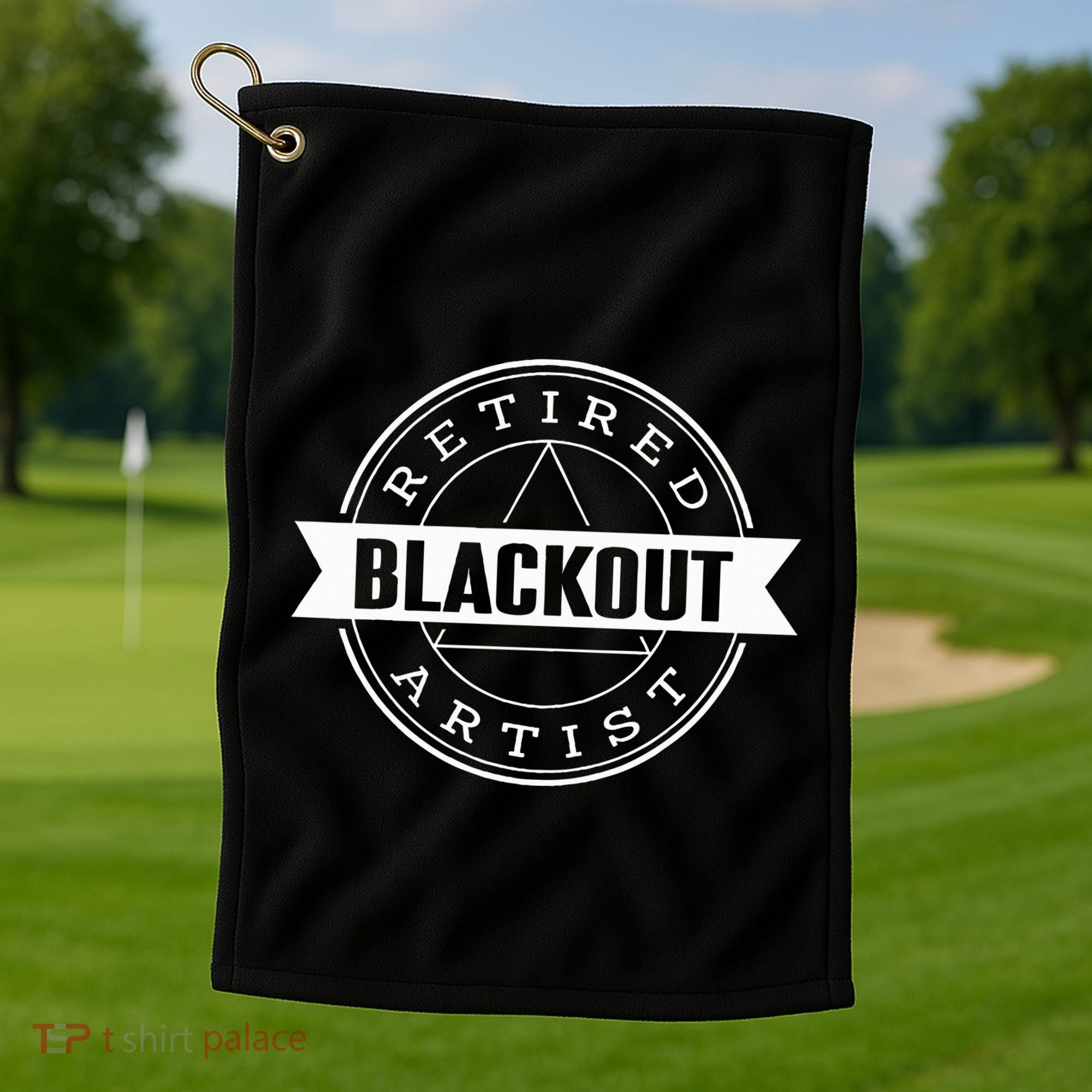 Retired Blackout Artist Funny Aa Sobriety Program Gift Golf Towel