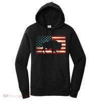 Retro Buffalo American Flag USA Bison Women's Hoodie thumb 0