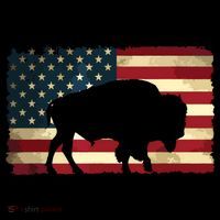 Retro Buffalo American Flag USA Bison Women's Hoodie thumb 2