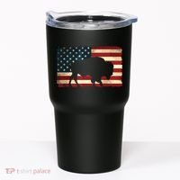 Retro Buffalo American Flag USA Bison Tumbler thumb 0
