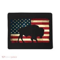 Retro Buffalo American Flag USA Bison Mousepad thumb 0