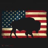 Retro Buffalo American Flag USA Bison Women's Long Sleeve Shirt thumb 2