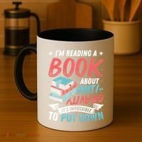 Reading Book About Anti Gravity Funny Science Physicist Gift Coffee Mug thumb 4