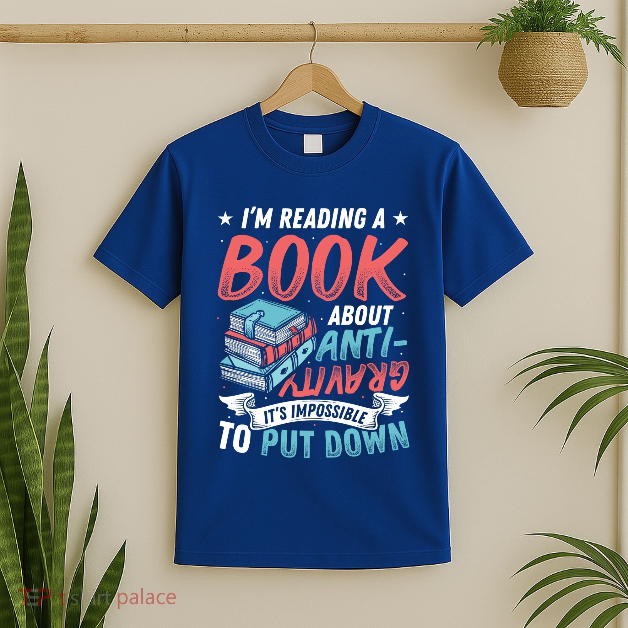 Reading Book About Anti Gravity Funny Science Physicist Gift T-Shirt