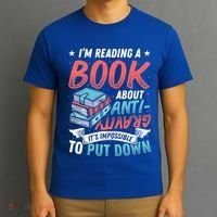 Reading Book About Anti Gravity Funny Science Physicist Gift T-Shirt thumb 3