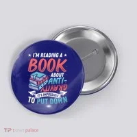 Reading Book About Anti Gravity Funny Science Physicist Gift Button thumb 0