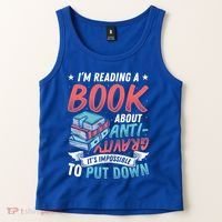 Reading Book About Anti Gravity Funny Science Physicist Gift Tank Top thumb 2