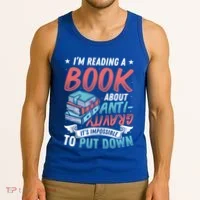 Reading Book About Anti Gravity Funny Science Physicist Gift Tank Top thumb 3